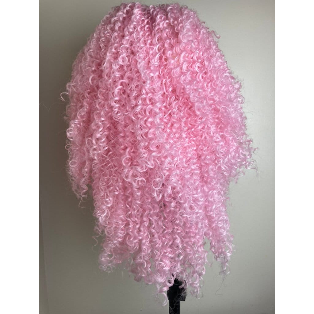 Short Pink Wig,Afro Kinky Curly Wig,Lace Front Wig,Short Bob Wig,Shoulder Length Wig,Wigs,Lace Front Pink Wig,Pastel Pink Wigs,Pink Lace Wig DRAG QUEEN LACE WIG