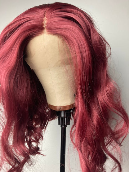 Burgundy Red Short Bob Wigs 13×4 Lace Front Wig