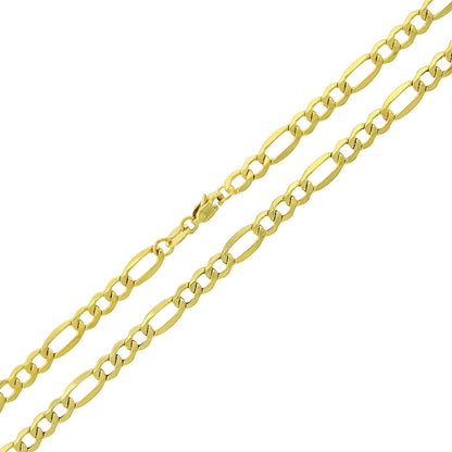 10K Yellow Gold 4.5MM Hollow Figaro Link Necklace Chains