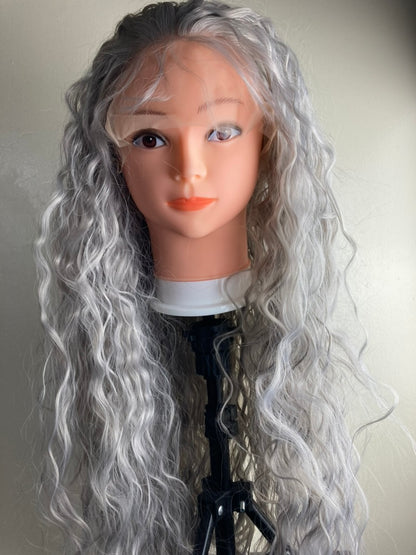 Grey Wig Gray Wig -Curly 13x4 Lace Front Wig