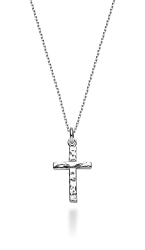 925 Sterling Silver Italian Solid Cross Pendant Necklace