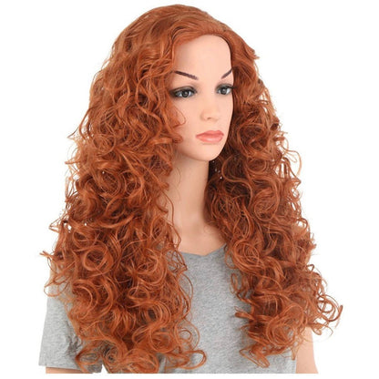 DRAGQUEEN-WOMEN Long Curly Wavy Full Head Fox Red Wigs