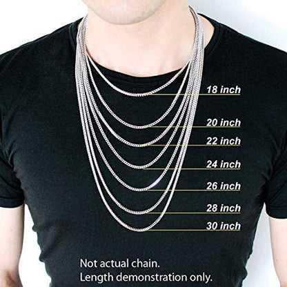Solid 925 Sterling Silver 6MM Figaro Link Chain Necklaces mens fine jewelry