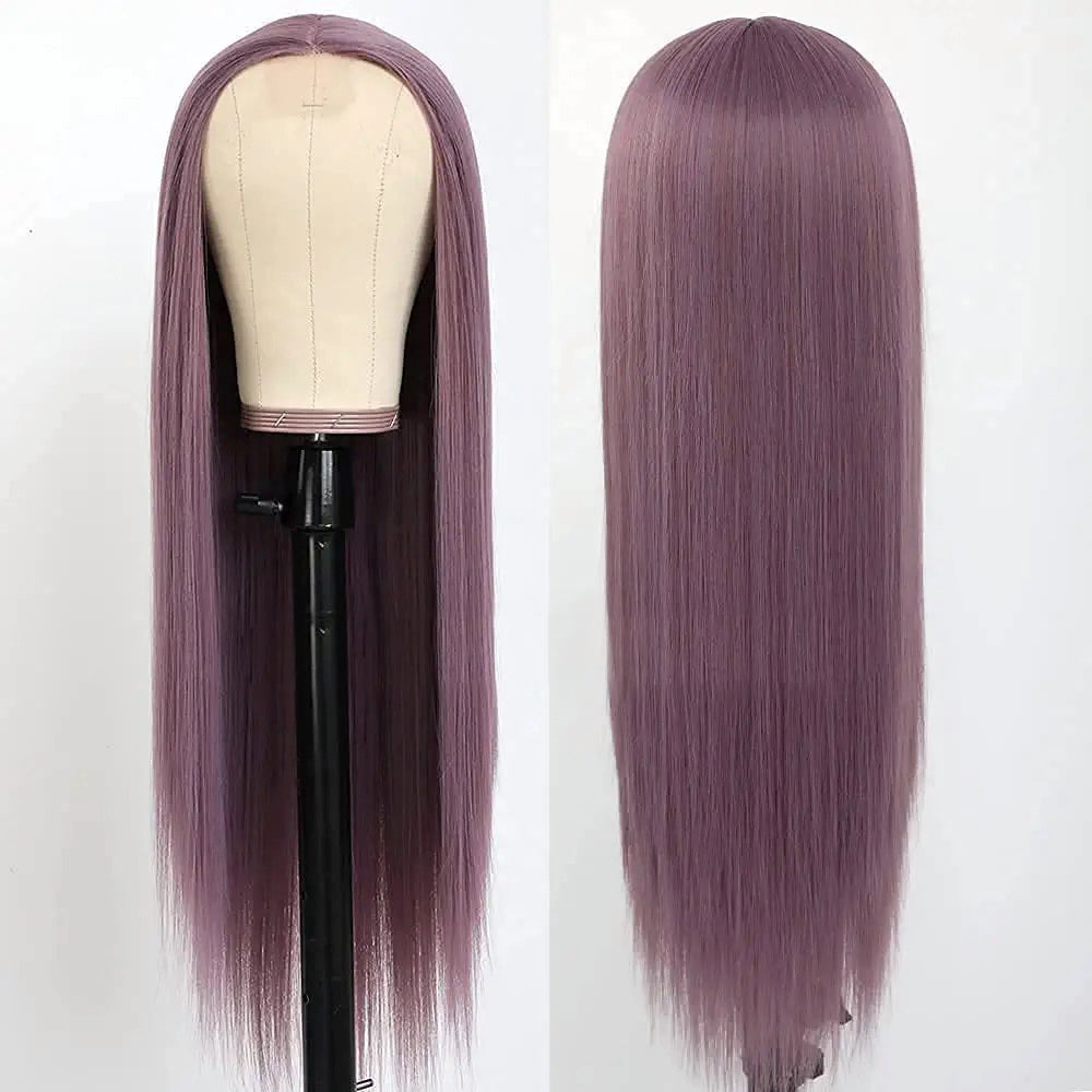 Dark Purple Middle Part Lace Wig