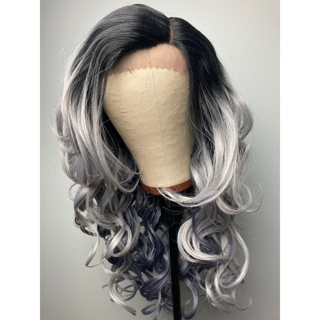 Ombré Gray Lace Front Wig For Women