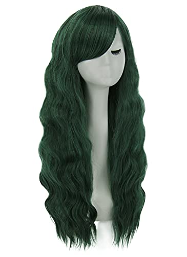 Long Curly Wavy Green Hair Wig| Colorful Curly Wig