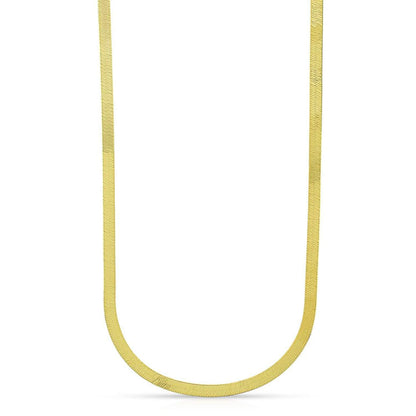 Real 14K Yellow Gold Herringbone Chain Necklace 3MM-6MM