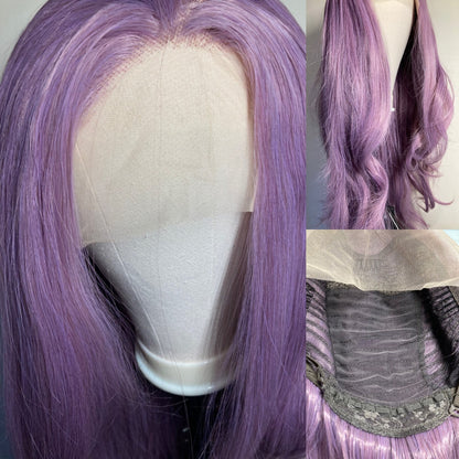 Long Purple Wavy Lace Front Wig