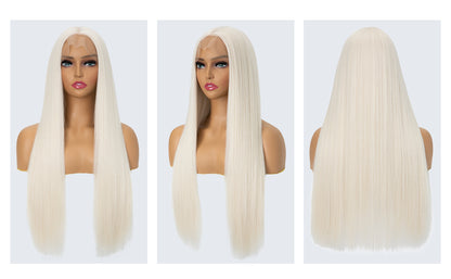 Platinum Blonde Hair Wig-Long Lace Front Wig