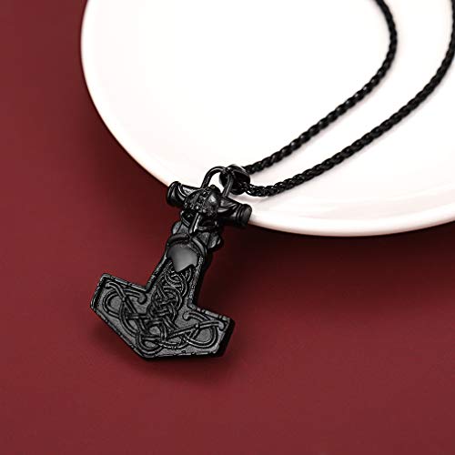Norse Vikings Odin Necklace Mens Stainless Steel Nordic