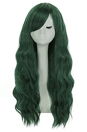 Long Curly Wavy Green Hair Wig| Colorful Curly Wig