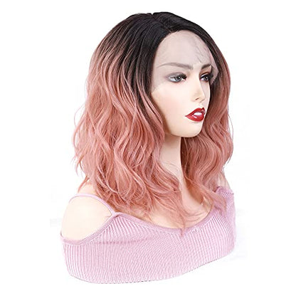 Bob Ombre Pink Lace Front Wig