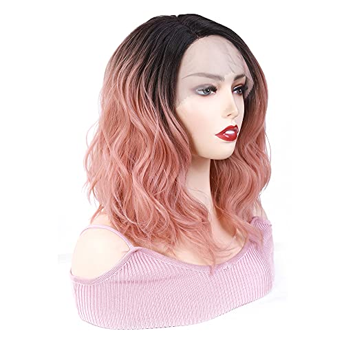 Bob Ombre Pink Lace Front Wig