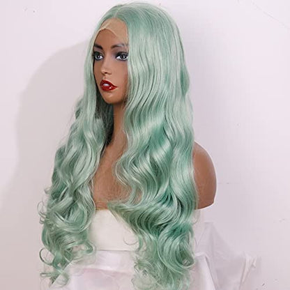 22inch Mint Green Loose Wave  Lace Front Wig|Free Part DragQueen|Women
