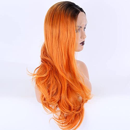13×4 Ginger Orange Wavy Lace Wigs