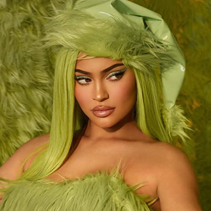 Long Straight Neon Green Lace Front Wig For Women DRAGQUEEN