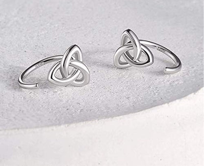 925 Sterling Silver Celtic Knot Open Hoop Earrings