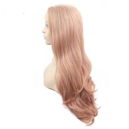 Pink Wavy Lace Front Wig