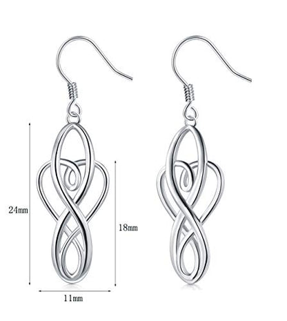 Celtic Knot Dangle 925 Silver Earrings