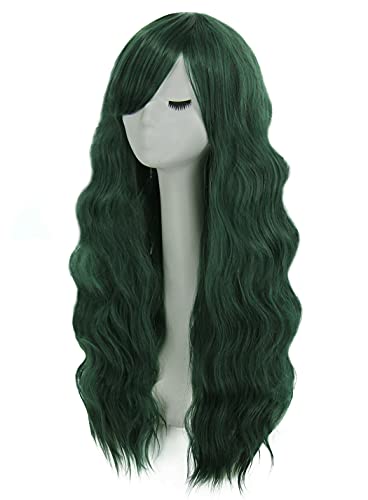 Long Curly Wavy Green Hair Wig| Colorful Curly Wig