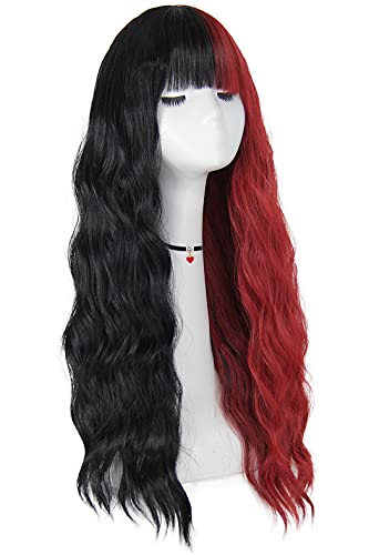 Long Black and Red Body Wavy Wig