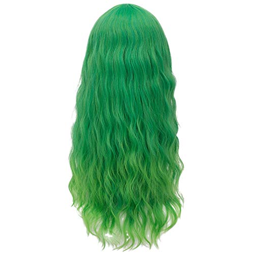 Long Curly Wavy Green Hair Wig