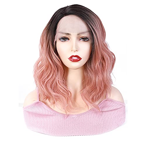 Bob Ombre Pink Lace Front Wig