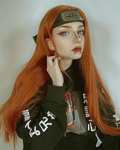 Long Straight Ginger Orange Lace Front Wig