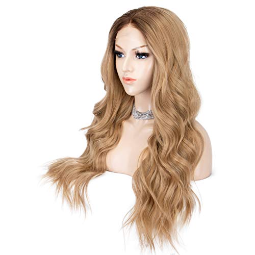 Long Wavy Ash Blonde Lace Front Wig