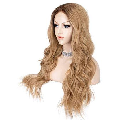 Long Wavy Ash Blonde Lace Front Wig