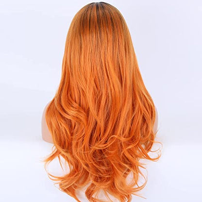 13×4 Ginger Orange Wavy Lace Wigs