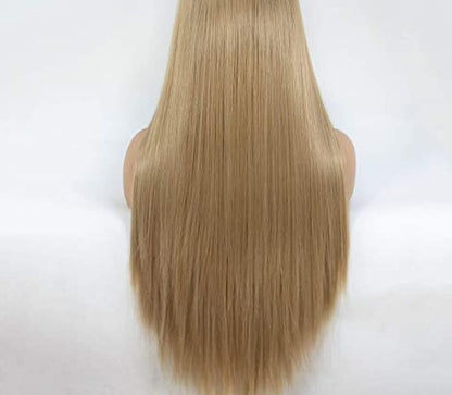 Ombre Long Silk Straight Blonde  Lace Front Wig