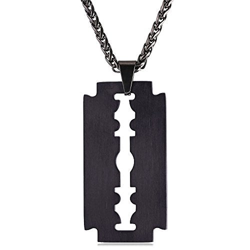Razor Blade Necklace | Razor Pendant Punk Jewelry | Gift for Father Husband