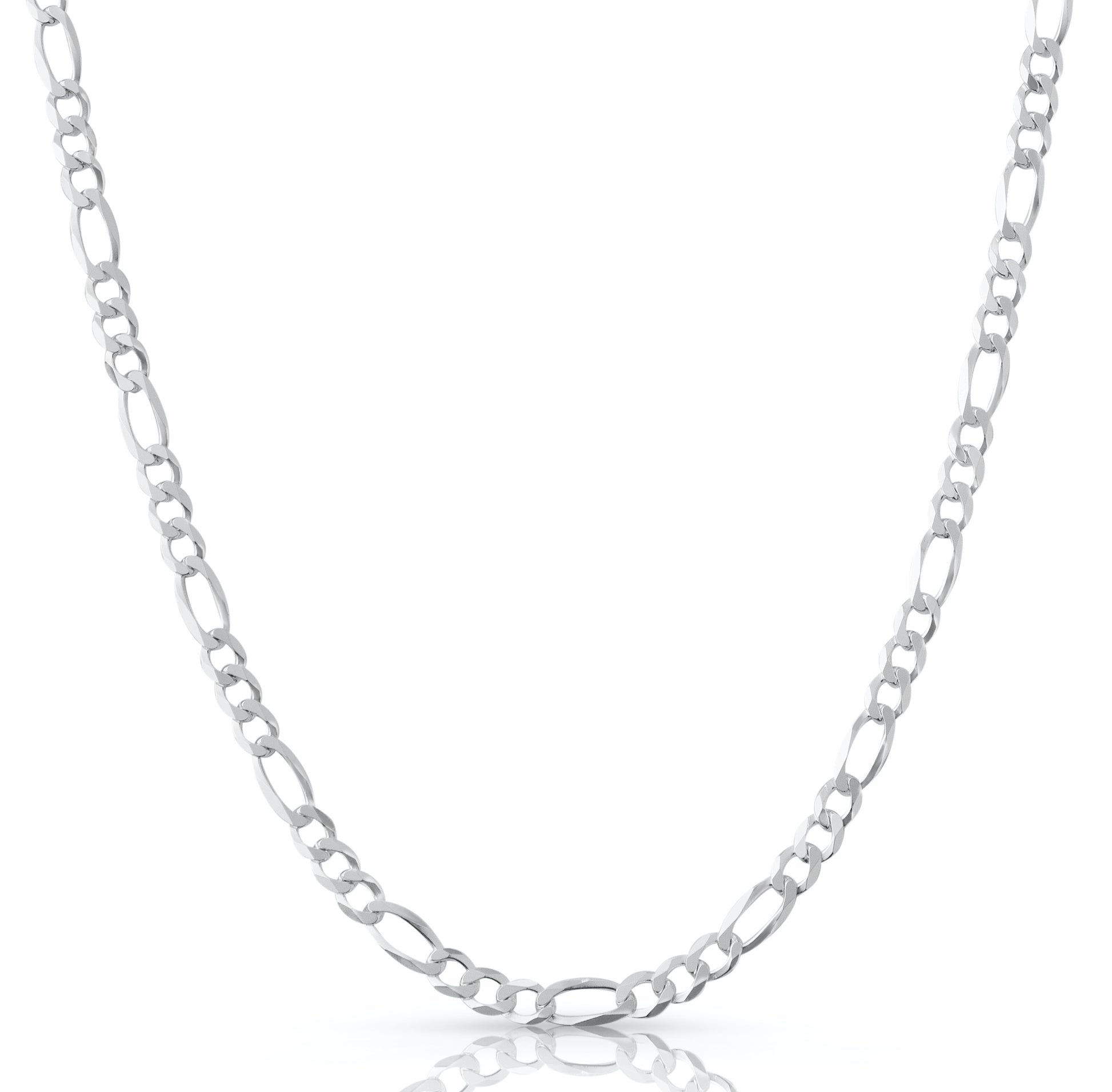 Mens Fine Jewelry Solid 925 Sterling Silver 6MM Figaro Link Chain Necklaces