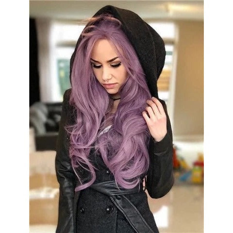 Long Purple Wavy Lace Front Wig