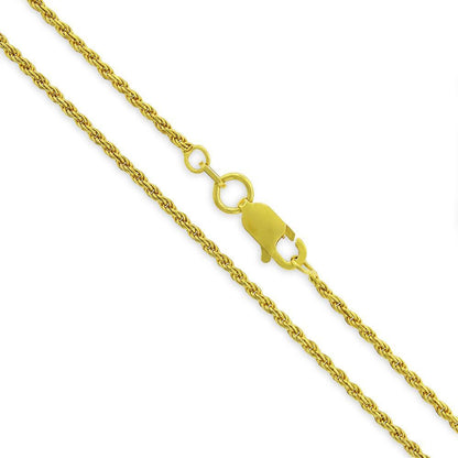14K Gold Plated Sterling Silver Rope Diamond-Cut Link Necklace