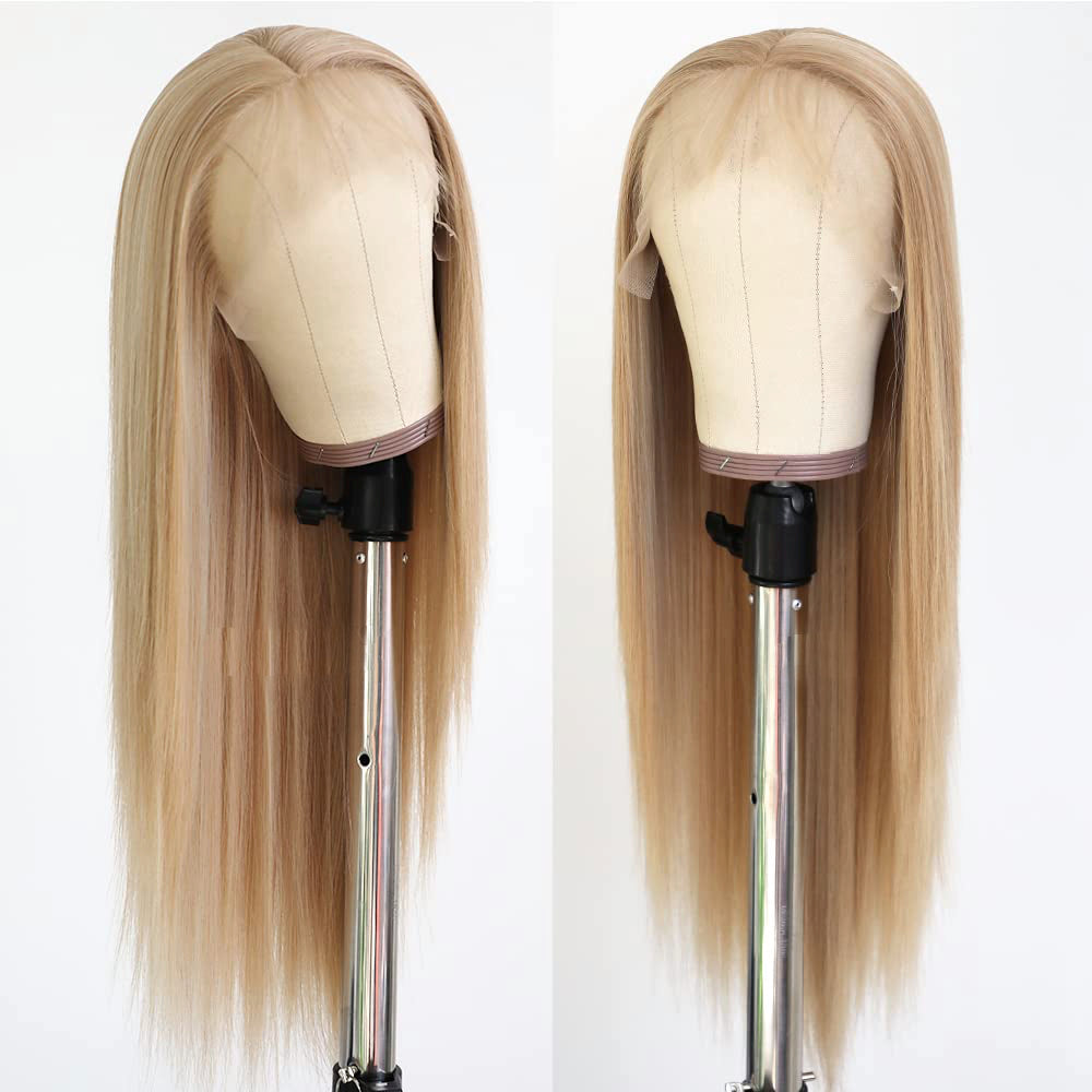Straight Honey Blonde Middle Part Lace Wig