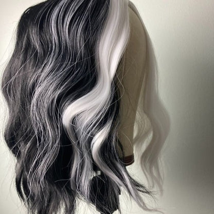 Cruella Wig Hairstyles - White Black Hair Wig
