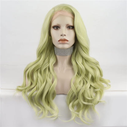 green hair dark green hair black green hair wigs hairstyles wigs wigs costumes wig wig with bangs wig shop wigs online wigs shops, Light Green Lace Front Wig Long Wavy
