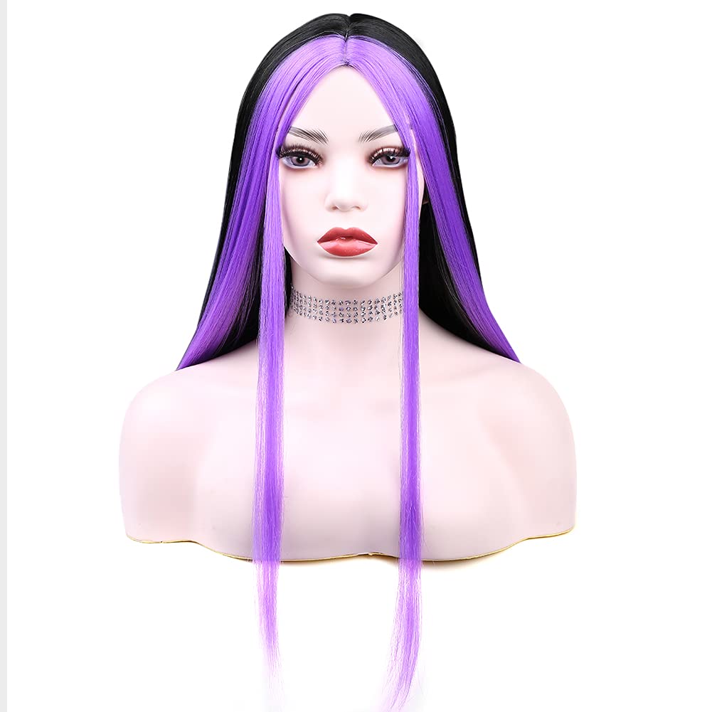 Black Hair Highlight With Purple Hair Wigs