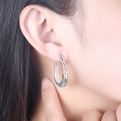 Vintage 925 Sterling Silver Small Hoop Earrings- Women Girls