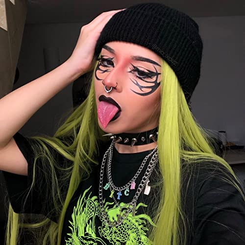 Long Straight Neon Green Lace Front Wig For Women DRAGQUEEN