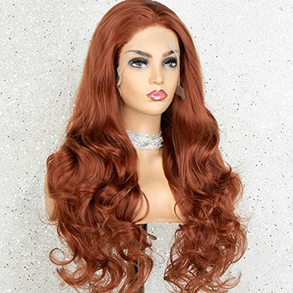 Copper Red Body Wave Lace Front Wigs