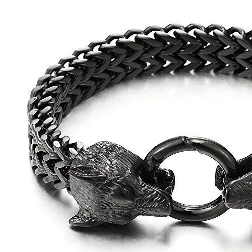 Viking Bracelet, Raven Head Bracelet, Wolf Head Bracelet