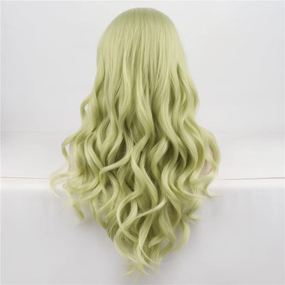 green hair dark green hair black green hair wigs hairstyles wigs wigs costumes wig wig with bangs wig shop wigs online wigs shops, Light Green Lace Front Wig Long Wavy 