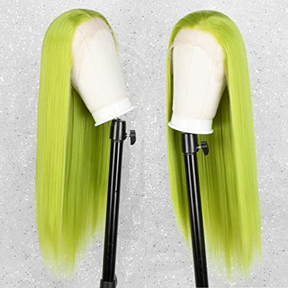 Long Straight Neon Green Lace Front Wig For Women DRAGQUEEN