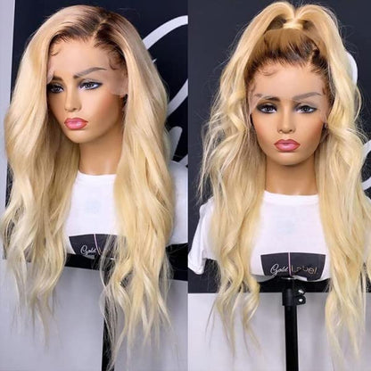 13X6 Lace Front Wigs Ombre 613 Blonde Colored Lace Frontal Human Hair Wig