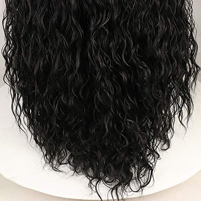 Kinky Black Hair Wigs|13x4 Long Loose Curly Lace Front Wigs
