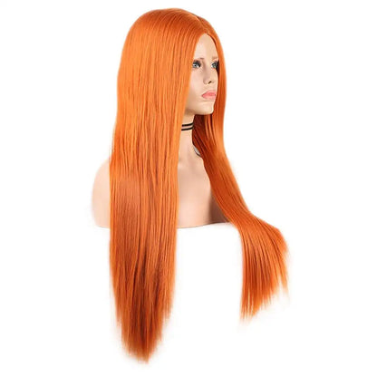 Orange Long Straight Hair Wigs