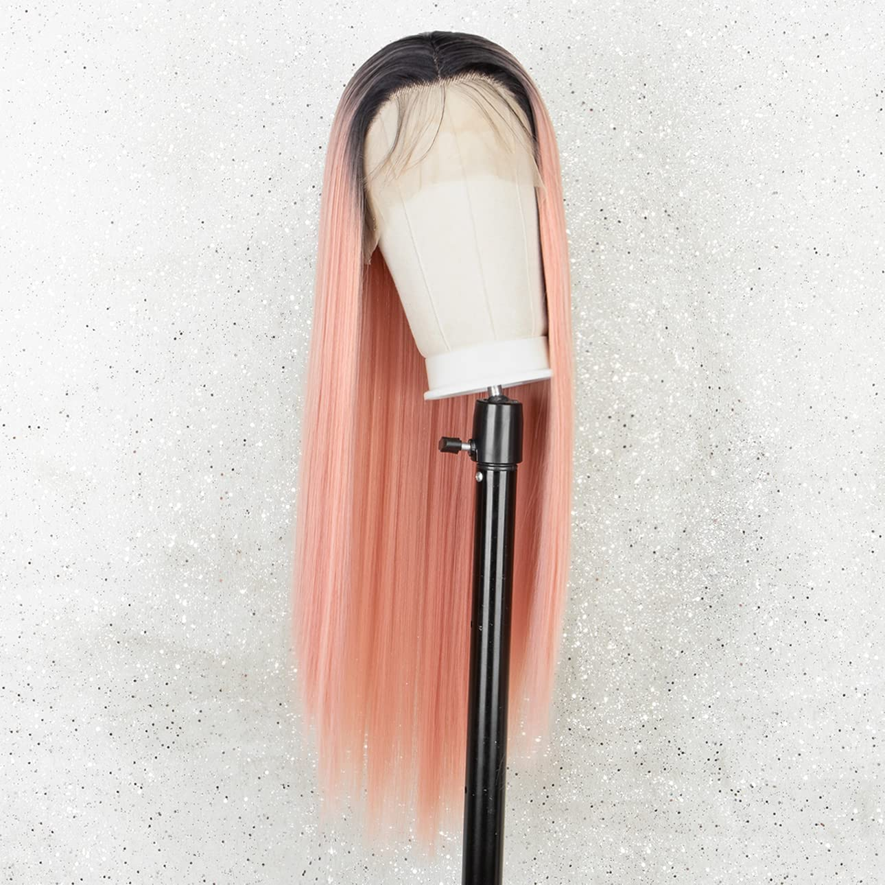  Ombre Pink Long Straight Lace Front Wig